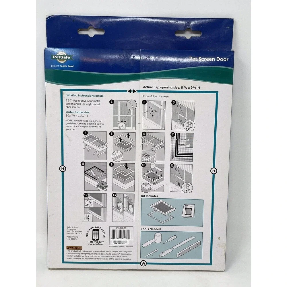 PetSafe Small+ 1-30 Lb Pet Screen Door Flap Opening 8 in x 9 1/4 in NEW